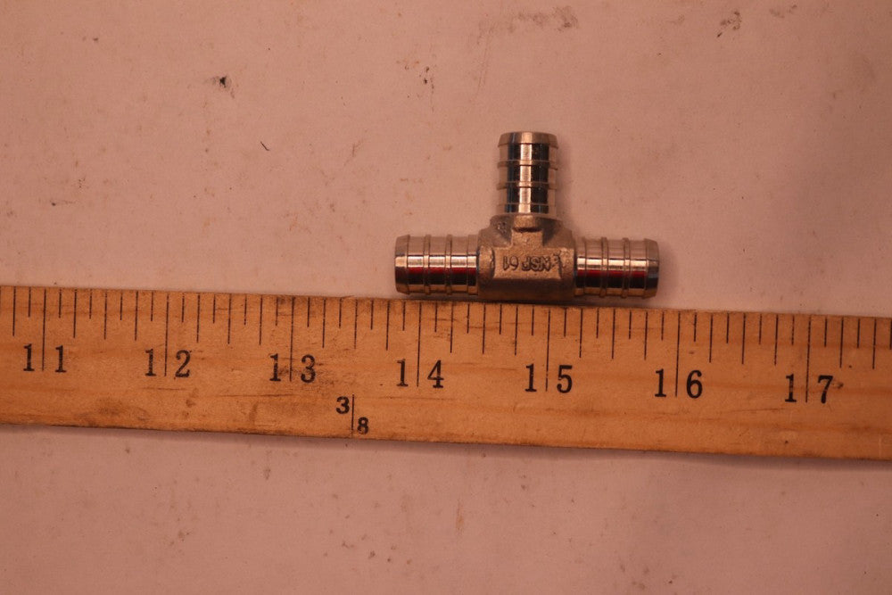 3-Way Tee Stainless Steel 1/2" Hose Barb NSF61