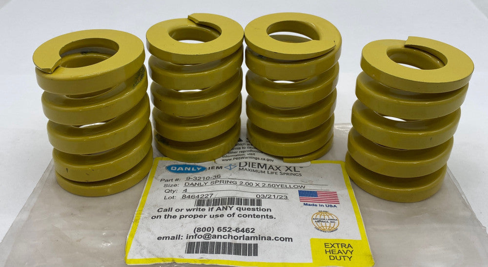 Danly 9-3210-36 Diemax XL® Springs, 2X2.5" Lot of 4