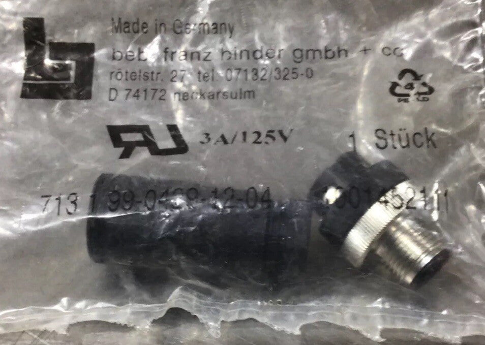 BINDER D-74172 CONNECTOR 3A/125 V 713 1 99-0429-12-04 (1001452111) Nos Surplus