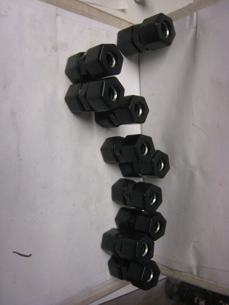 9X Parker Fast & Tite Straight Female Unions Black PPL, 1/2" x 1/2"Tube & 1x5/8"