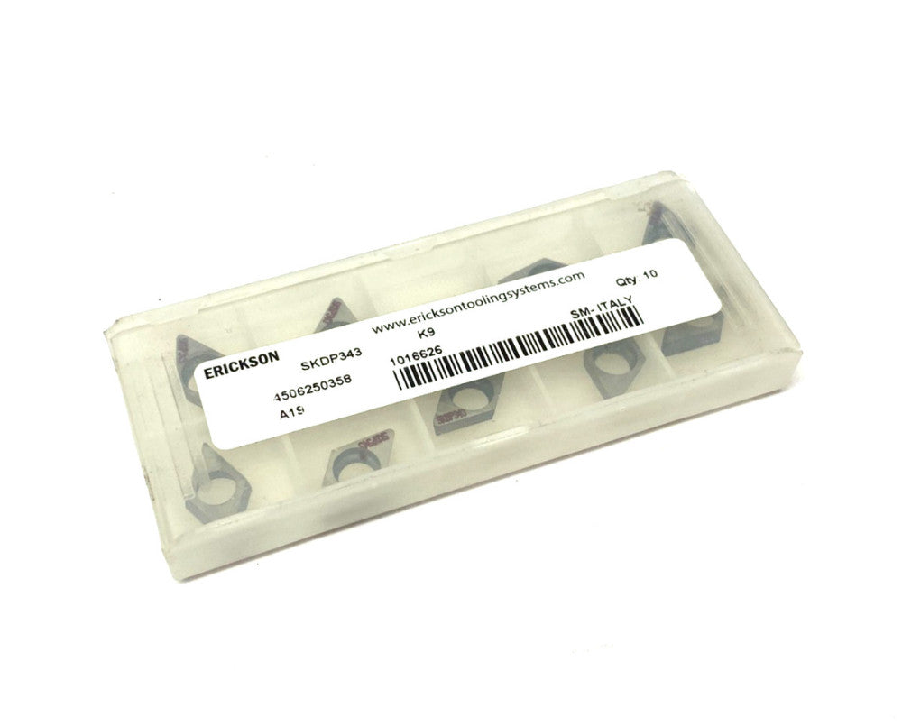 Erickson 1016626 Carbide Shim Turning Insert Grade K9 SKDP343 PKG OF 10