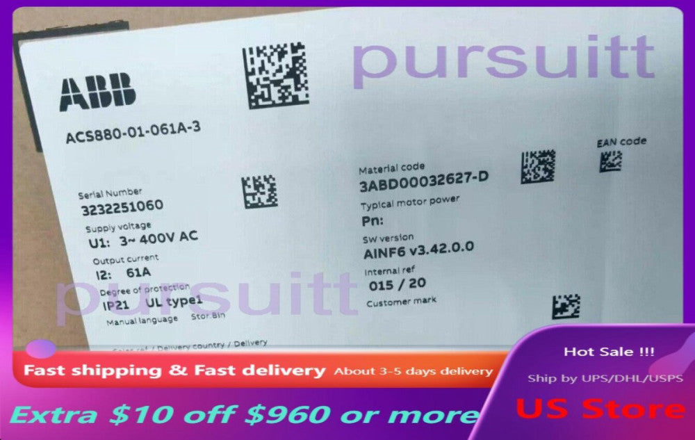 ACS880-01-061A-3 Brand New ABB Frequency Converter Fast Shipping 1pc US Free TAX