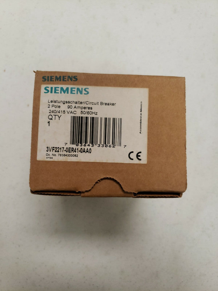 SIEMENS 3VF2217-0ER41-0AA0 2 POLE 90 AMP 240/415V CIRCUIT BREAKER NEW OLD STOCK