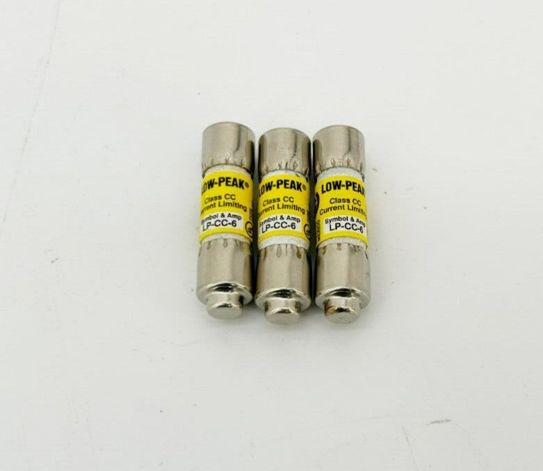 Lot of 3 New Bussmann LPCC-6 Fuses 6A 600VAC Class CC