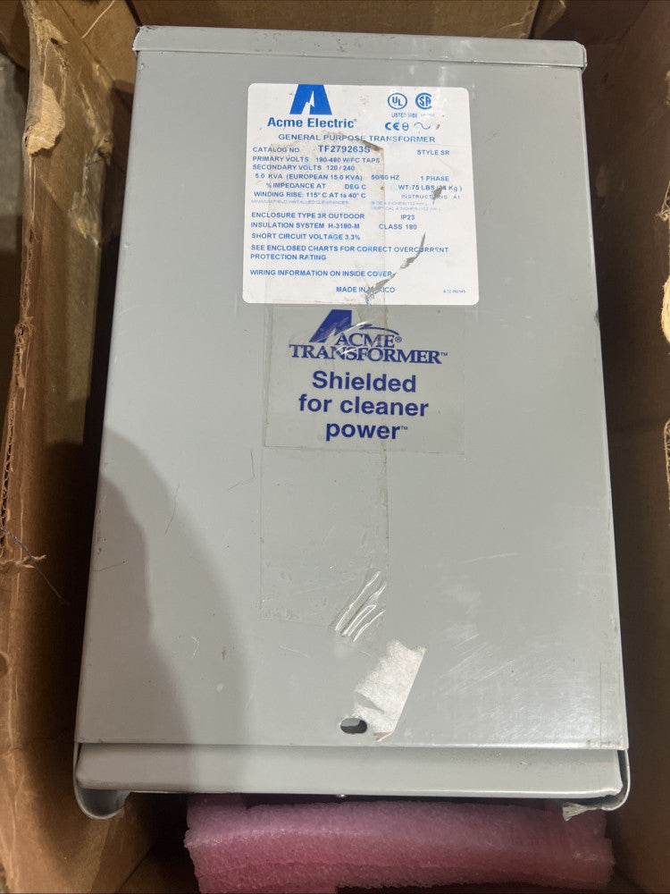 ACME ELECTRIC TF279263S Single Phase Transformer 5kVA 120V AC/240V See Pictures
