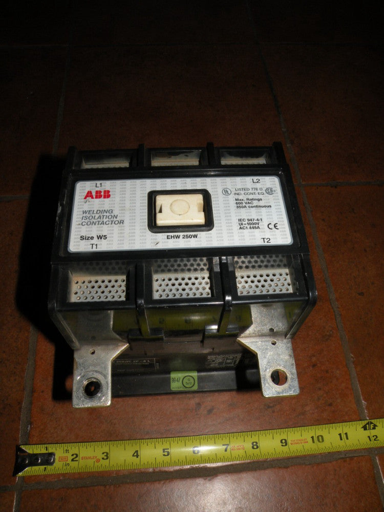 ABB Welding Isolation Contactor Size W5 EHW-250W 120V Coil