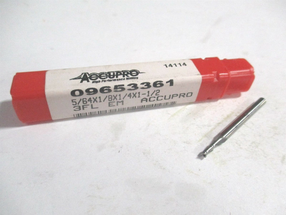 (6/431070) 5/64" x 1/4" x 1/8" x 1-1/2" OAL Solid Carbide 3Fl Square End Mill
