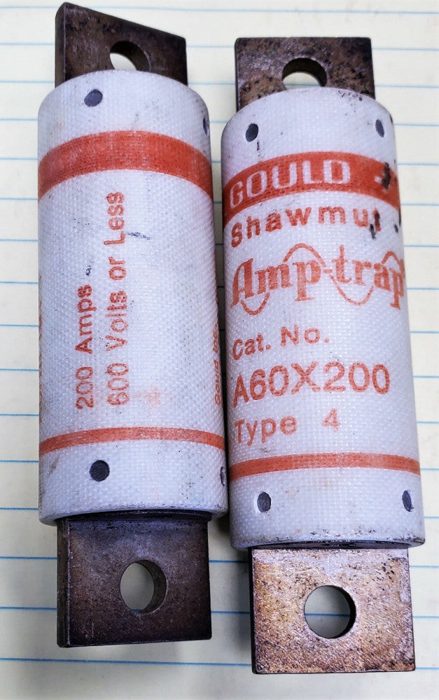 (2) Gould Shawmut Amp-trap A60X 200 200A 600V Type 4 Time Delay Fuse [OF32] 