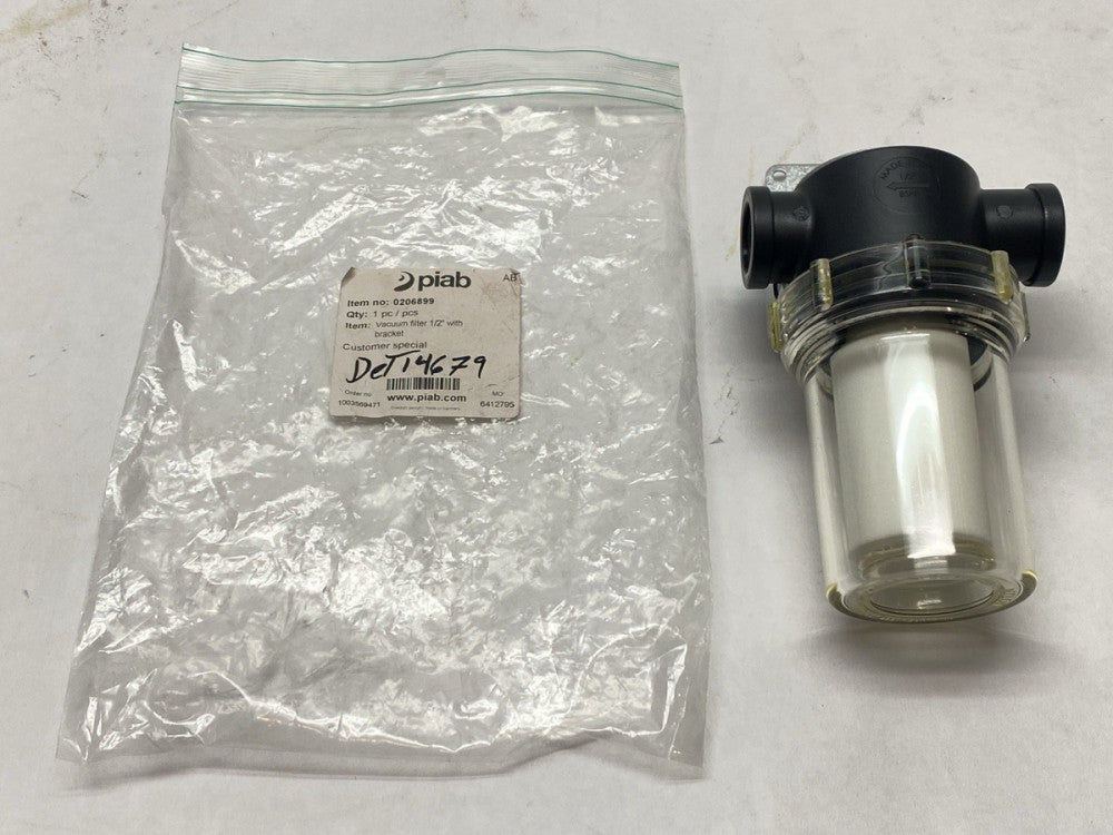 Piab 0206899 Vacuum Filter 1/2" With Bracket
