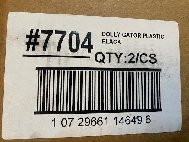 (2 PACK) Black Plastic Trash Can Gator Dolly 7704 18"