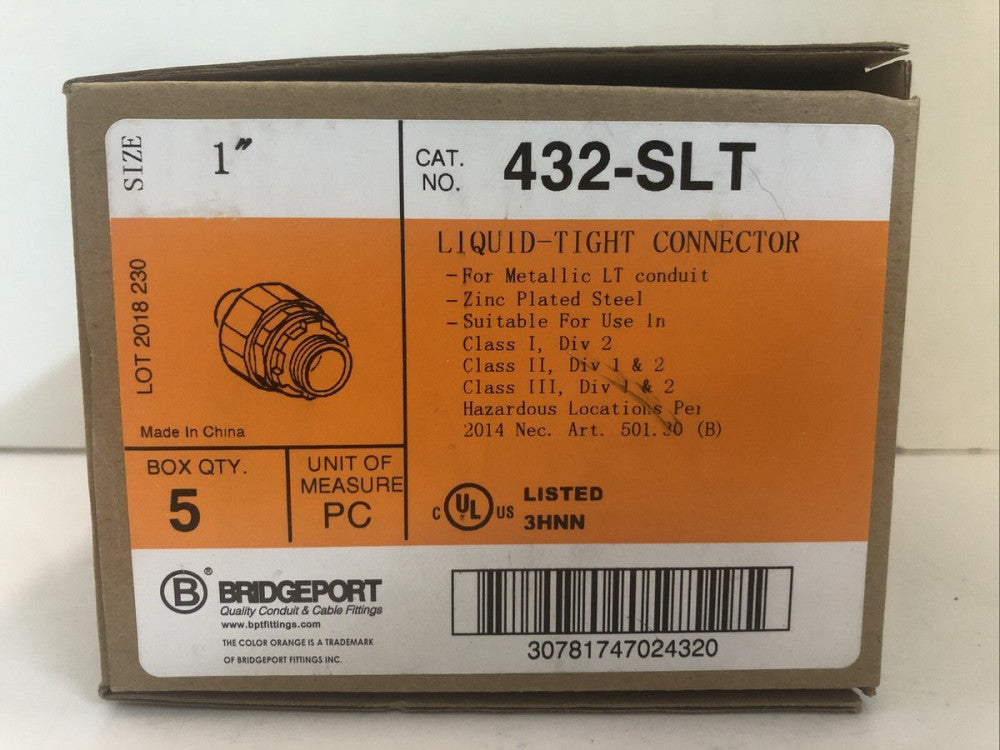 Bridgeport 432-SLT 1" Liquid-Tight Connector