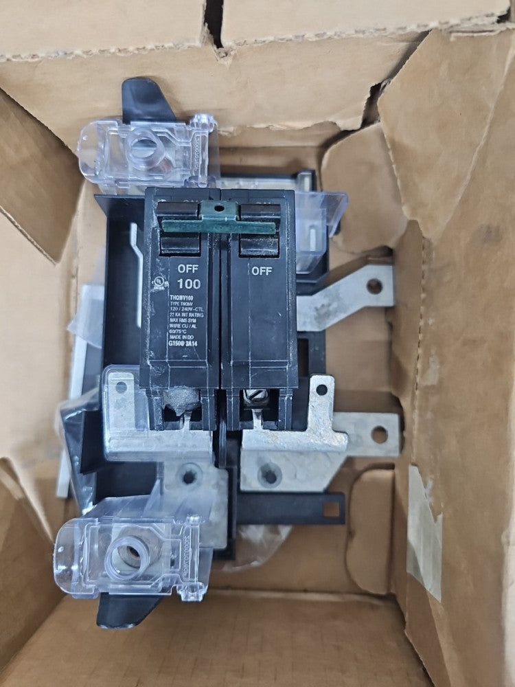 GE THQMV100D Bolt-On Mount Main Circuit Breaker 2-Pole 100-Amp 120/240-Volt NOS