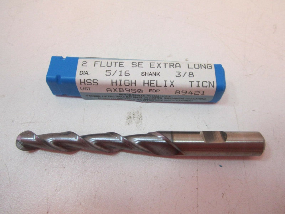 Niagara HSS TiCN 5/16 x 3/8 x 1-3/8 x 3-1/8 Ball Nose 2 Flute End Mill New