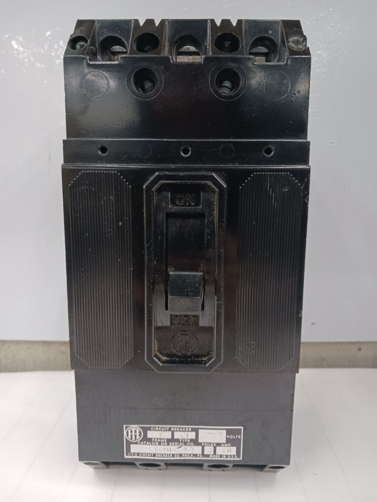 SIEMENS ITE 20 AMP CIRCUIT BREAKER 3 POLE 600 VAC ET-4032