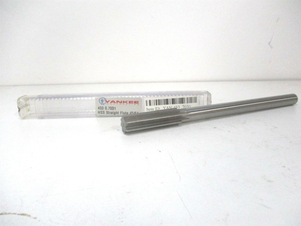 Yankee (433-0.7031) 25/64" x 45/64" x 9" OAL HSS Straight Chucking Reamer 
