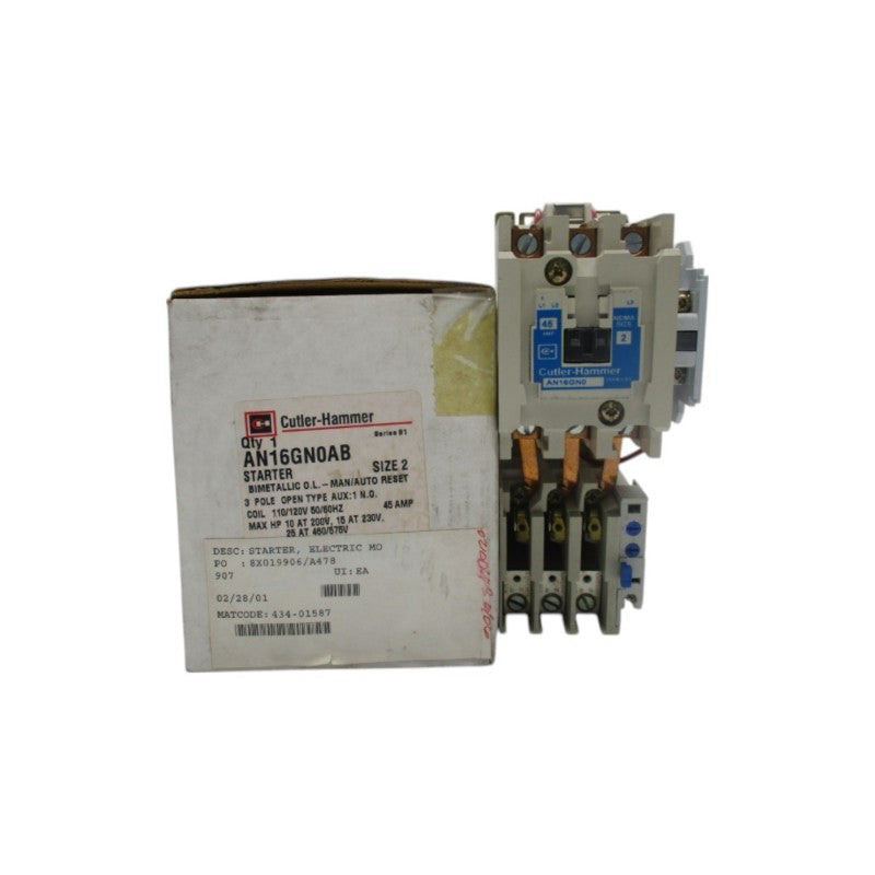 CUTLER HAMMER AN16GN0AB SER. B1 110/120V 45A NSMP