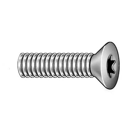 Tamper-Pruf Screws 400740 1/4"-20 X 1 In Torx Flat Machine Screw, Zinc Plated