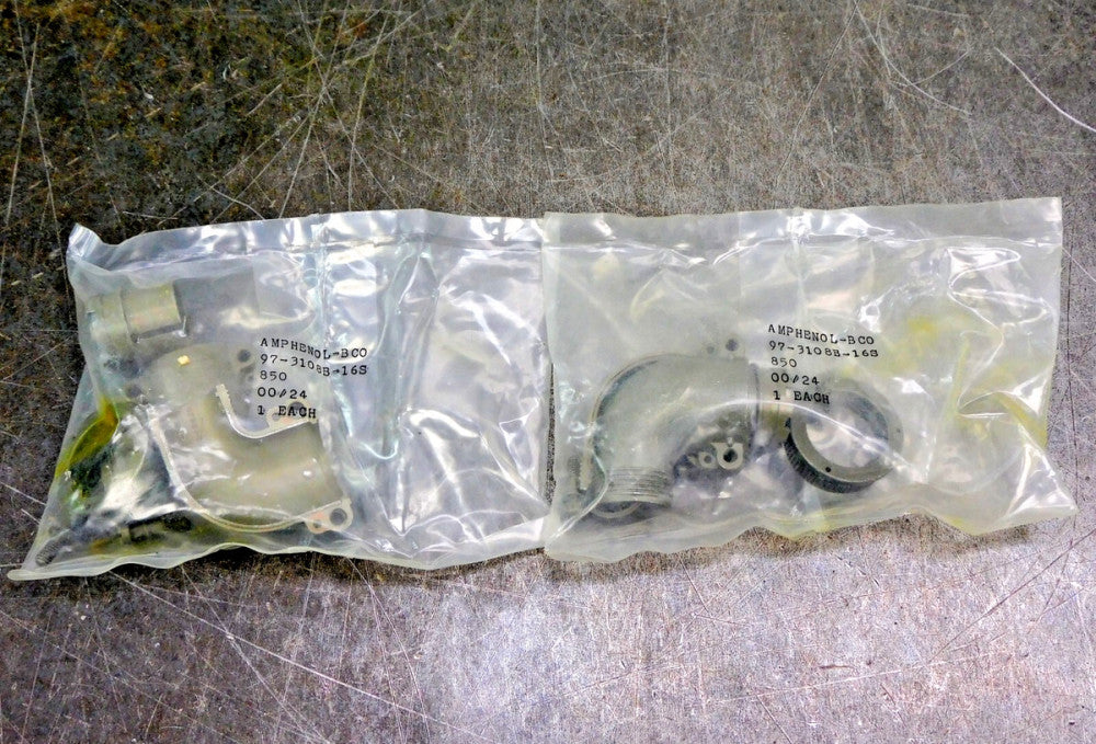 Amphenol 97-3108B-16S Circular Right Angle Backshells Plug Lot of Two (2)