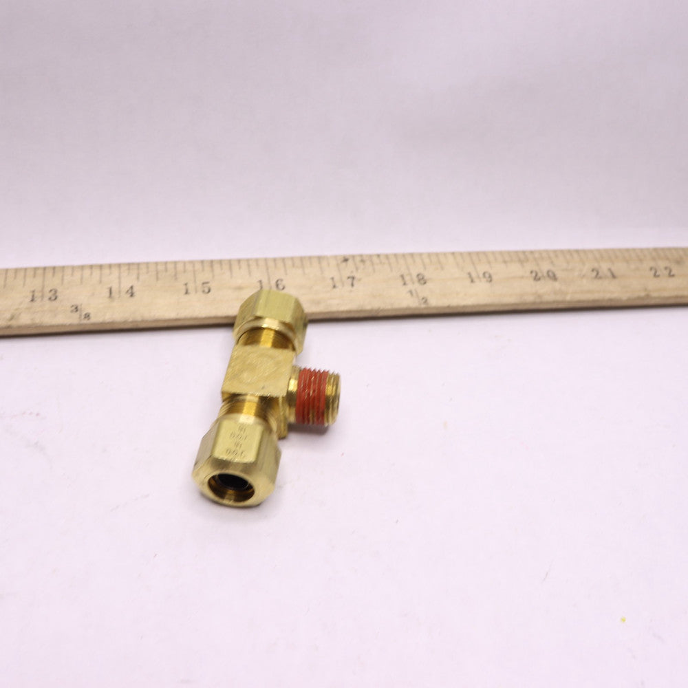 Parker Compression Tube Union Tee Comp x Comp Brass 150 Max Psi 3/8"