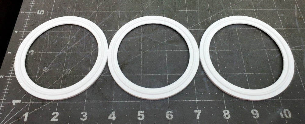 (3) 3” Sanitary Tri Clamp Flanged Gasket White  Silicone 40MPF-NDX-300 [B7S4]