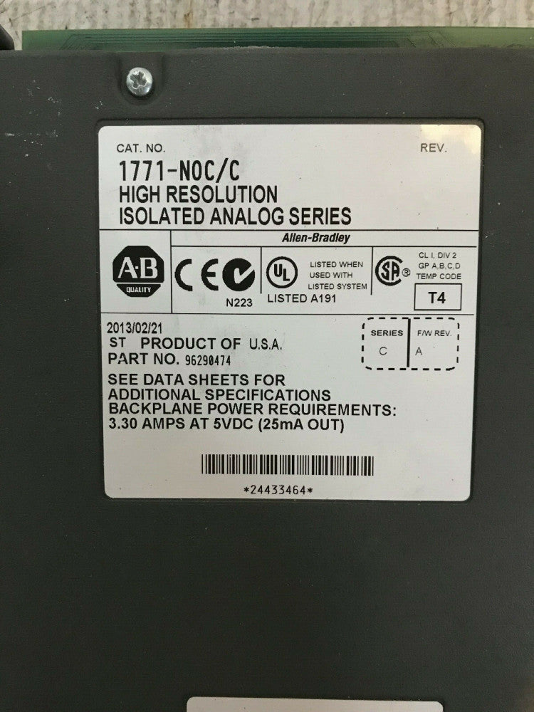 Allen-Bradley 1771-NOC/C High Resolution Isolated Analog Series 