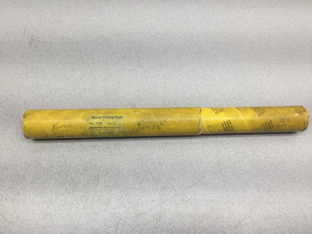 NEW IN BOX MORSE SIZE K 1 11/16-1 17/32 ADJUSTABLE HAND REAMER 1728