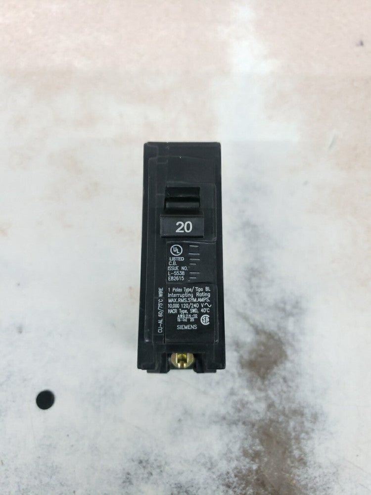 ITE BL120 SINGLE POLE 20AMP BOLT ON CIRCUIT BREAKER NOS