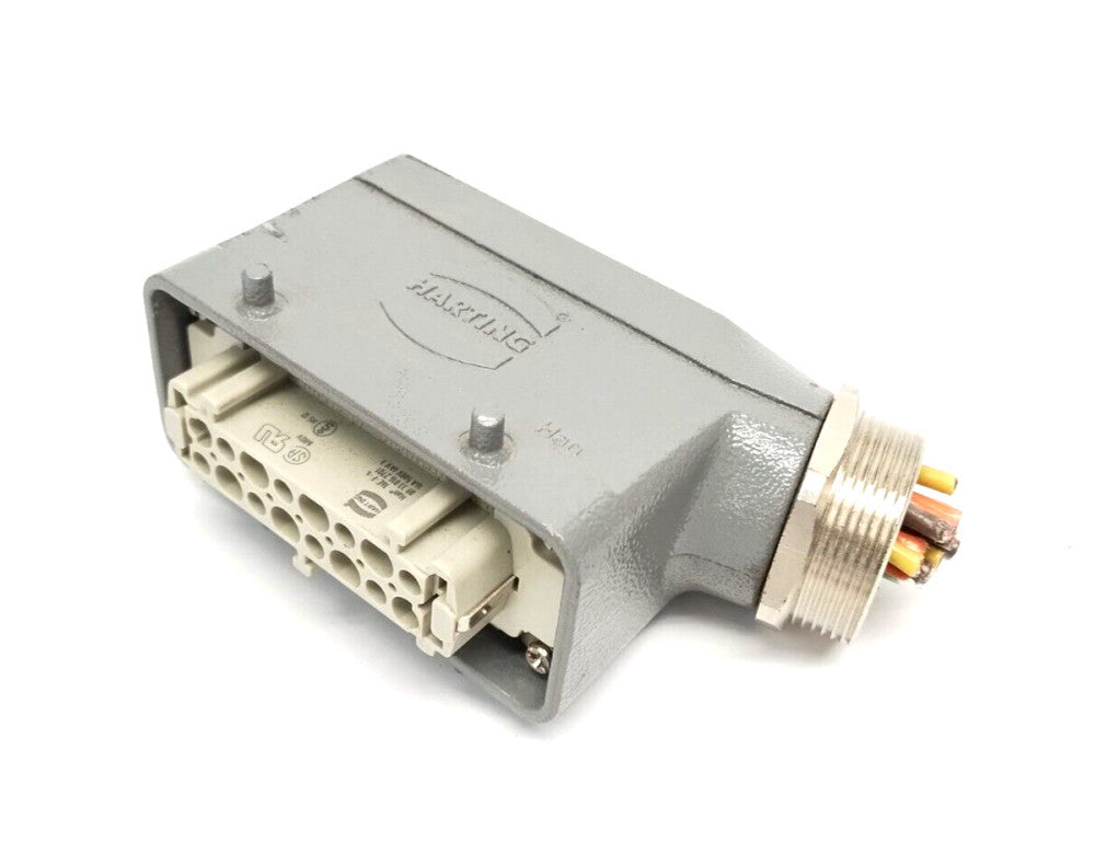 Harting 09330162701 Han E 16-Position Female Insert 16E-F-s w/ Side Entry Hood