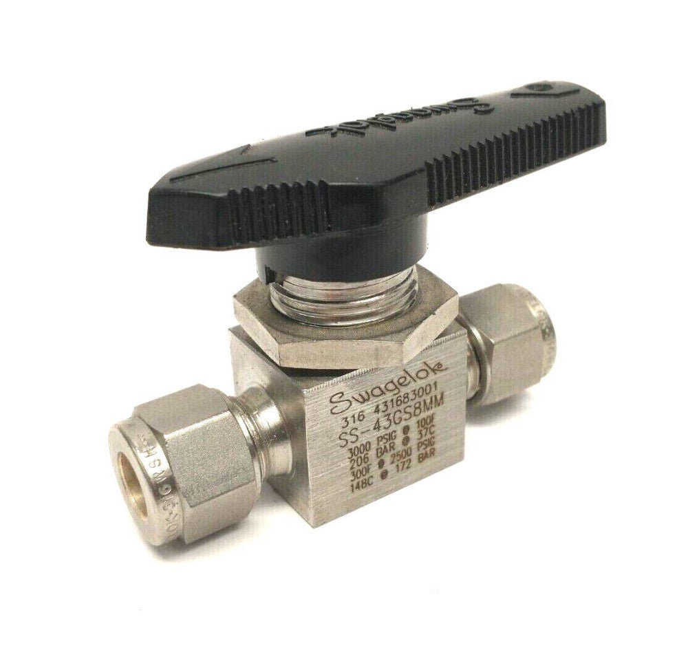 Swagelok SS-43GS8MM SS 1-Piece 40G Series Ball Valve 1.5Cv 8mm Tube Fitting