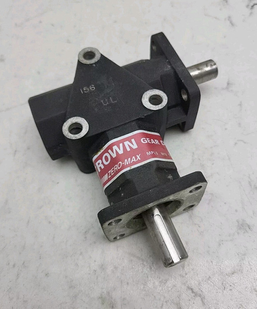 Zero Max 156806 Crown Gear Drive 2-Way Right Angle Gearbox 1:1 Ratio 1/2" Used