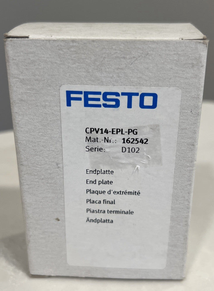 FESTO CPV14-EPL-PG / CPV14EPLPG End Plate Mat- No. 162542 NEW Open Box
