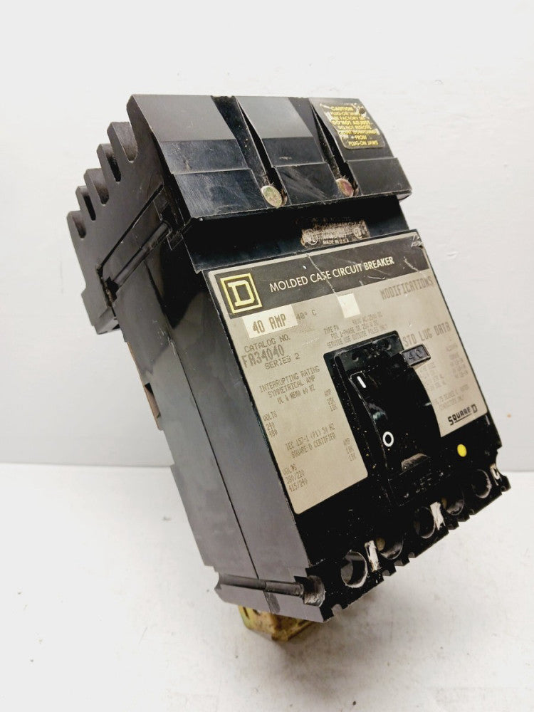 SQUARE D FA34040 40 AMP I-LINE CIRCUIT BREAKER 3 POLE 480 VAC 250 VDC 25KA