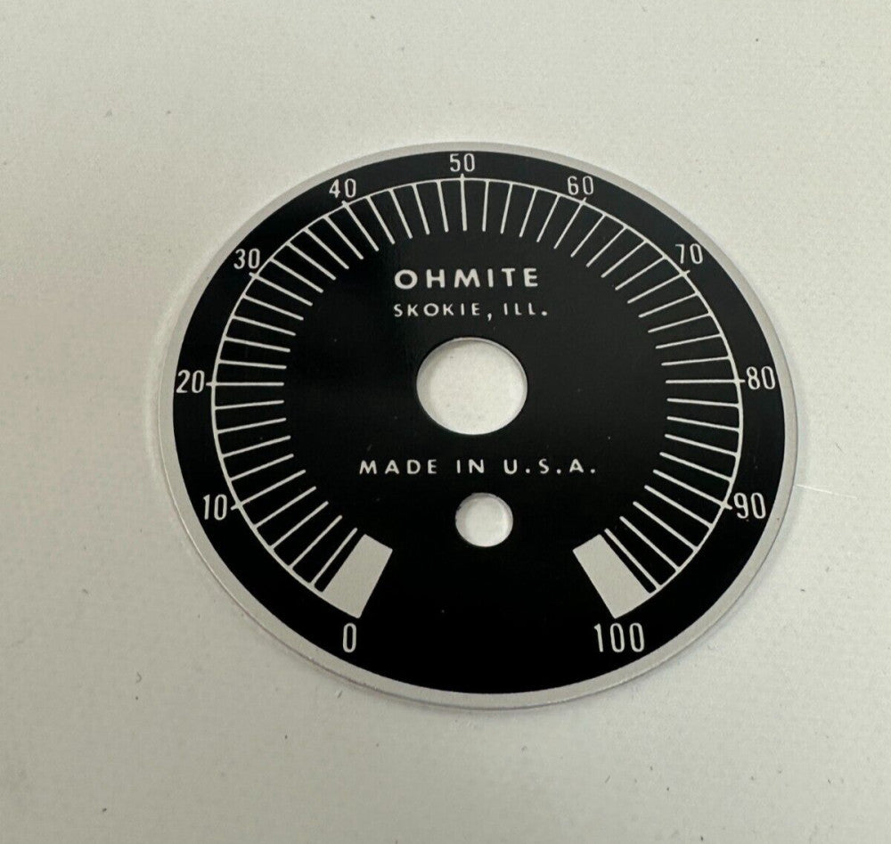 Ohmite 5000 Rheostat Dial 2 1/4" od 0-100 9749 - New Fast Ship USA