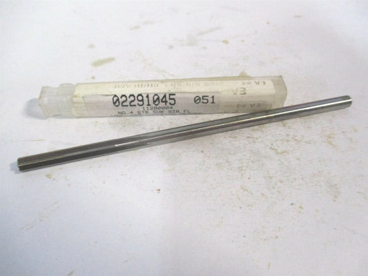 (433-0.2090) #4 1-1/4" x 5" OAL 6-Flute Straight Shank HSS RH Chucking Reamer 