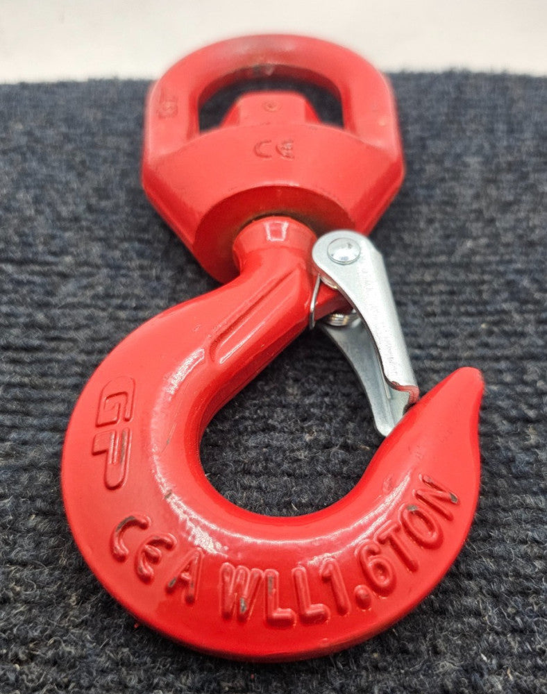 GP WLL1.6TON Crane Swivel Hook Grade 8 CE Marked - Red