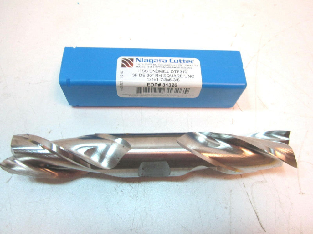 Niagara (31326) 1" HSS 3F CC 30° Double Square End Mill 1 x 1-7/8 x 6-3/8 x 1