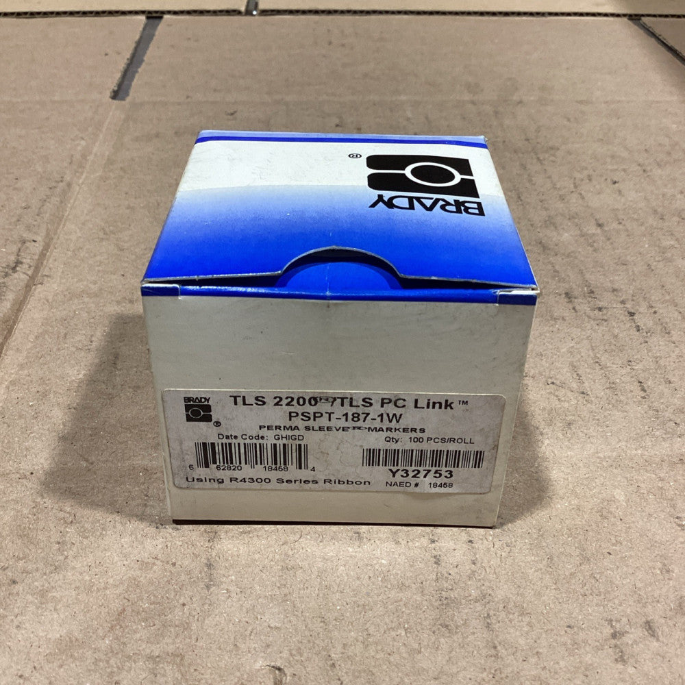 BRADY PSPT-187-1W Perma Sleeve Marker Ribbon, NOS