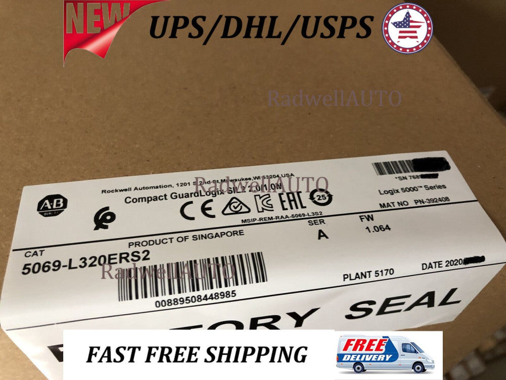 5069-L320ERS2 /A GuardLogix 5380 Processor Compact SIL2 2.0/1.0M New Sealed DHL