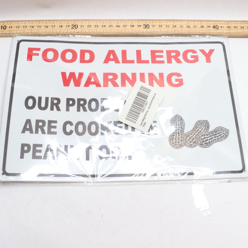Food Allergy Warning Sign 8 x12"