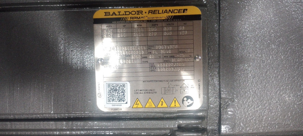IDBRPM362504R1 - ABB - BALDOR - 250HP,1785/3565RPM,460V,3PH,TEBC,FL3614