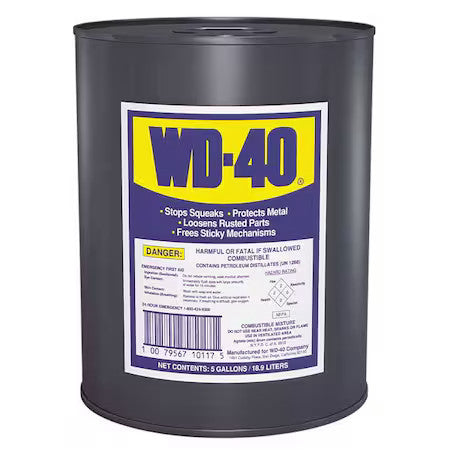 Wd-40 49012 General Purpose Lubricant, -60 To 300 Degrees F, 5 Gal Pail, Amber