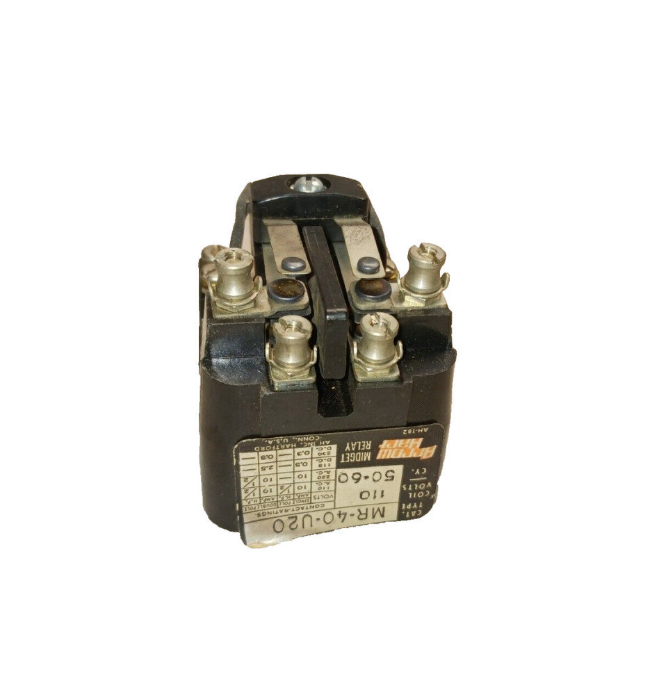 NEW ARROW HART MR-40-U20 MIDGET RELAY 110 VAC COIL