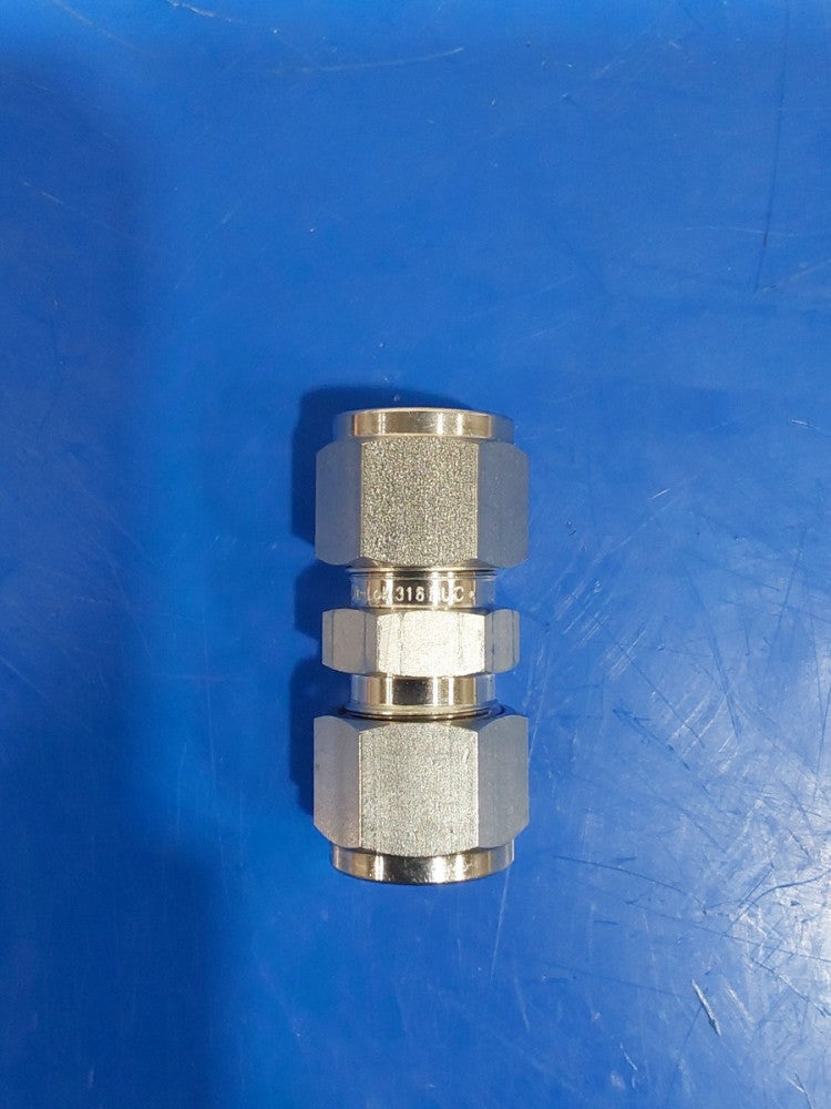 DK-Lok 316 BUC Tube to Tube Union Fitting 1/2" x 1/2" Port Double Ferrule Steel 