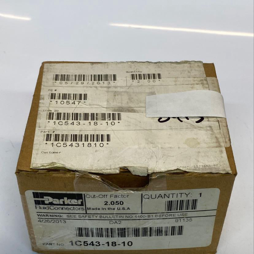 Parker 1C543-18-10 Crimp Style Fitting, Female Metric L, Swivel, Ball Nose, 90°