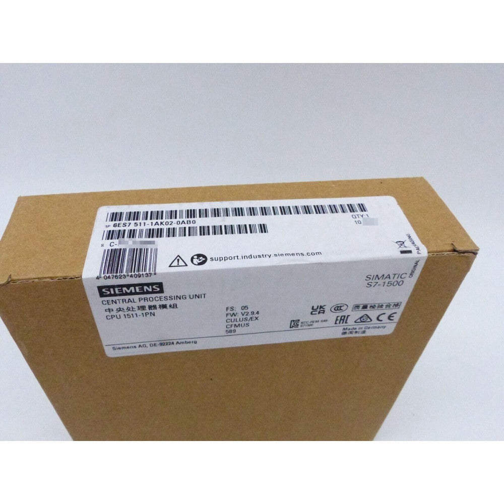 New Siemens 6ES7511-1AK02-0AB0 6ES75111AK020AB0 SIMATIC S7-1500 CPU 1511-1 PN