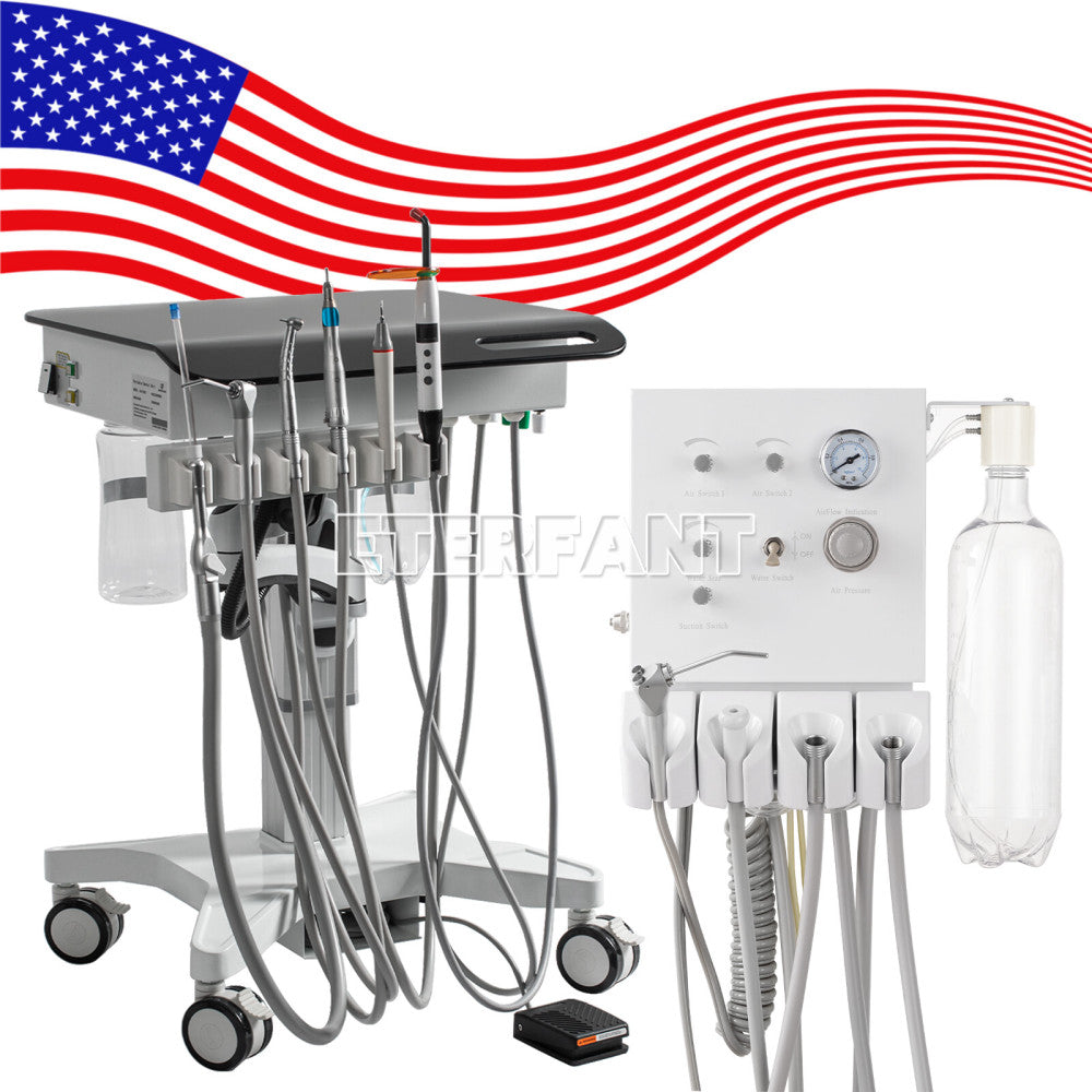 ETERFANT Dental Mobile Delivery Cart Treatment Unit 4H/Unit Air Turbine 4Hole US