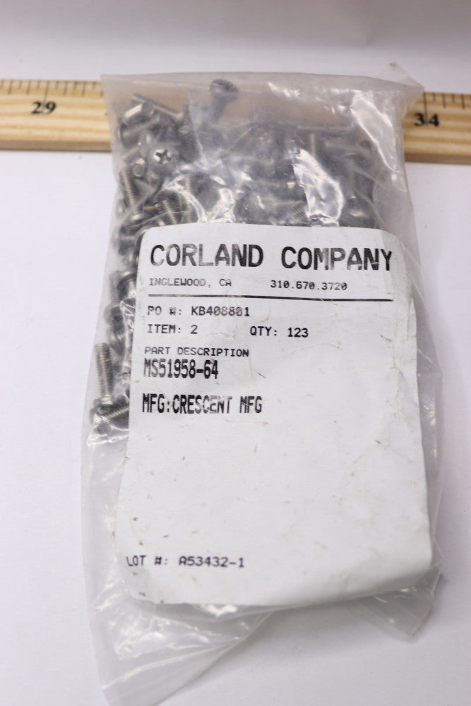 (123-Pk) Corland Company Stainless Steel Phillips Pan Head Screws 5/8" MS51958-6