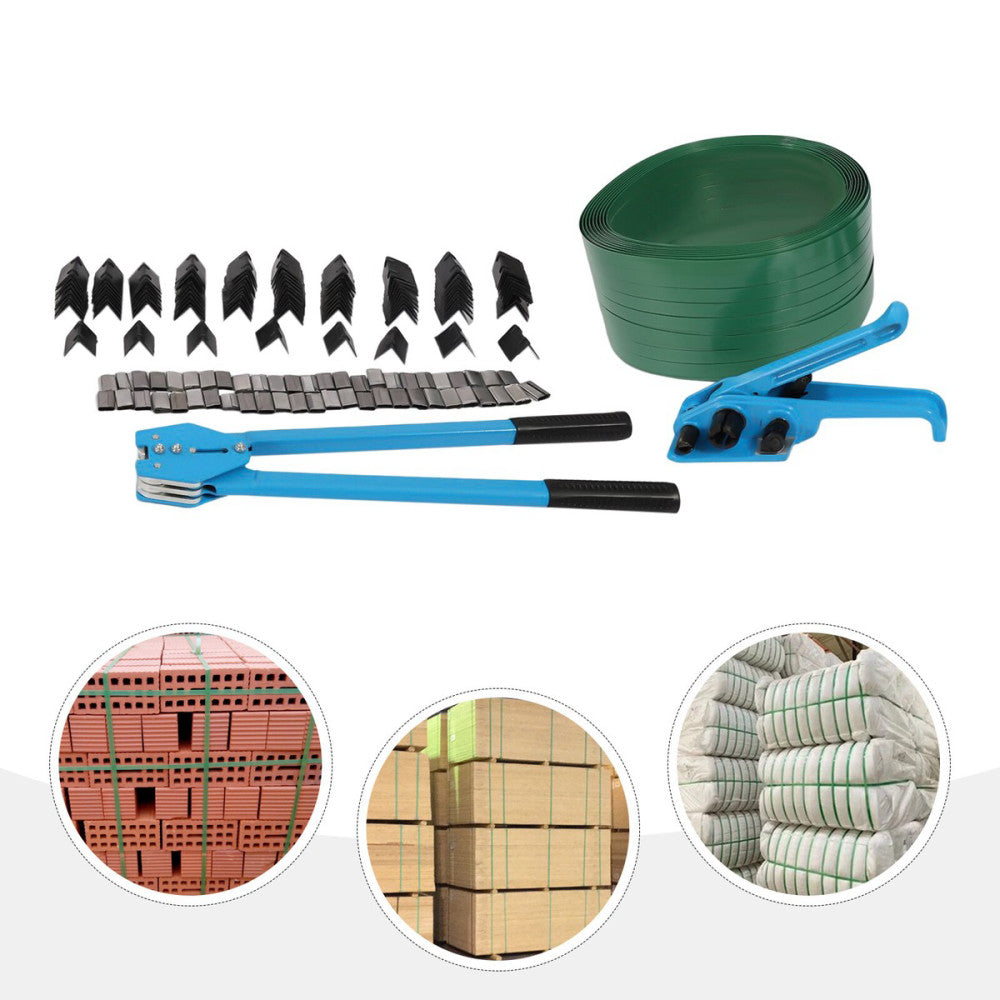 Pallet Packaging Strapping Banding Kit Tensioner Tool Sealer Set Metal Seals