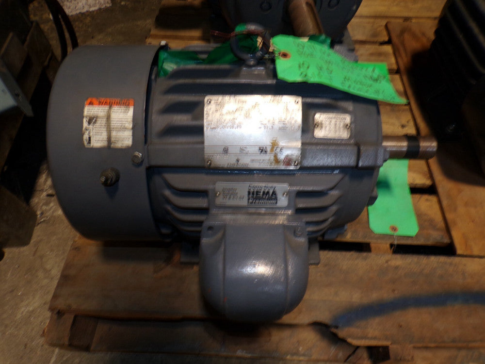 EMERSON 10 HP AC ELECTRIC MOTOR 215T FRAME 230/460 VAC 1760 RPM TE 1-3/8" 