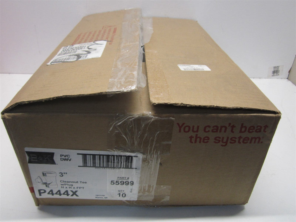 B&K Mueller (55999) 3" Drain, Waste & Vent Test Tee with Plug - Lot of 10 